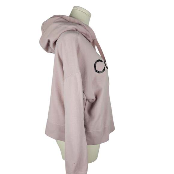 Calvin Klein Performance Dusty Rose Pink Cropped Logo Hoodie - Picture 4 of 6